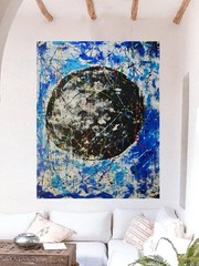 Mark Little Original ￼Giant Canvas Painting 81”X62” (6 Foot 9 inch) Abstract XX