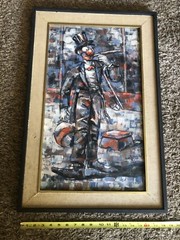 Epifanio Ortega 1963 Oil Canvas Painting Mexico Signed and Dated Clown As Is OF