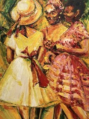 MCM 60s Modernist Expressionism Painting Jamaican Black Girls Kingston Jamaica