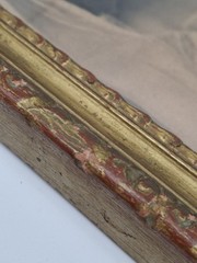 Small Antique Frame Carved Gilded Wood 6.5×6″ Fits 3.75×4″ Photo