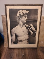 Original framed Michelangelo’s David Print 22 x 31″ Needs Cleaning