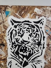 White Tiger Acrylic Original 3D Painting Unframed 11×14 Stretched Canvas