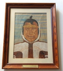 Ca.1975 Watercolour Portrait Of Inuk Man „Ahigiak“ By Clay Baldwin (W91)