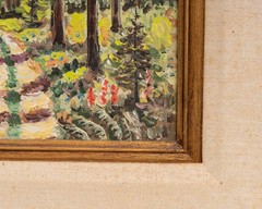 Signed Eugene Schmidt Impressionist Landscape Oil Painting Framed 20″ x 22.75″