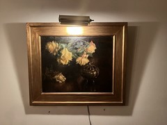 Antique Original Framed Oil Painting Still Life Flowers By Artist Tamburini