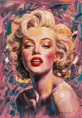Single piece! motif Marilyn Monroe 100×140 cm XXL canvas pictures airbrush pop art