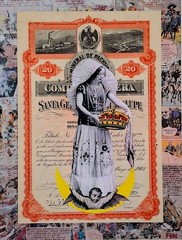 Mexican Tehuana Collage Pop Art Artwork Comics Oaxaca Virgin 1903 stock