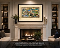 Charles Fazzino A Dream for Peace Israel 3D DX Gold 100/100 Signed Framed COA