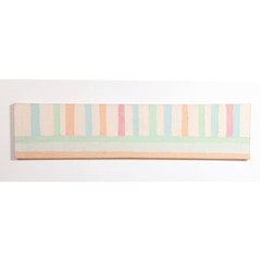 Large Original Vintage 1980s Oil on Canvas Pastel Colored Horizontal Painting #2