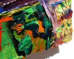 LANDSCAPE OIL█PAINTING VINTAGE█IMPRESSIONISm ART█SIGNED ABSTRACT ORIGINAL DECO A