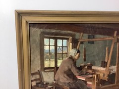 Frederick Porter Vinton Oil/Canvas Woman Weaving Late 1800’s