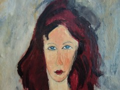 Rare fine unique portrait painting, signed Amedeo Modigliani, w COA