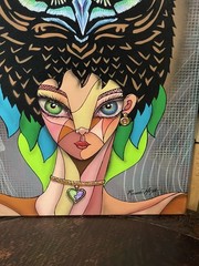 RICARDO MAYA – WOMAN & OWL, MAGICK SHAMAN – SIGNED ORIGINAL SURREALIST PAINTING