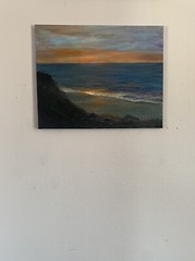 NEW SEASCAPE PAINTING – ORIGINAL OIL ON CANVAS BY GINA VANN 16in x 20in UNFRAMED