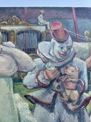 ANTIQUE PAINTING IMPRESSIONIST CIRCUS WOMEN ART DECO BUCHHOLZ LISTED LARGE OIL