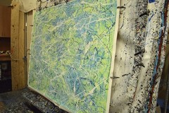 Jackson Pollock Style Giant Canvas Painting 81”X62” (6 Foot 9 inch) Abstract