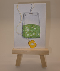ACEO Original, watercolor, „A Sip of the Shire“ , OOAK, Signed, Miniature, Tea