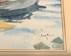 1940’s Adirondack Fish Camp Painting 11”x14” Frame Signed Skye
