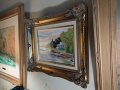 Signed Fran Evans Oil Painting „tranquil afternoon“ Framed 18.5″ x 15.5″ x 2.75″