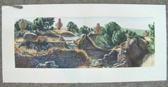 TROY WALL VI Watercolor Painting CARTOONS of CYPRUS Anne Glynnis Fawkes