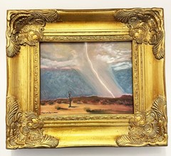 Original Framed Handmade Oil Painting Desert Landscape Ornate Frame Heavy 16X14