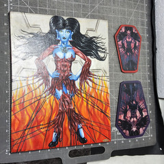 1 original 2 prints horror pinup girl art zombie girl meat dress hooks tattoo
