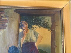 After -Paul Thumann Copy? The Vase Painter Oil Painting 1905 – 23X18-1/2 frame