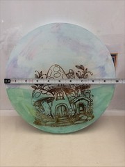 Hand Painted Mushroom Fairy House Canvas Wall Art Whimsical Cottage Decor