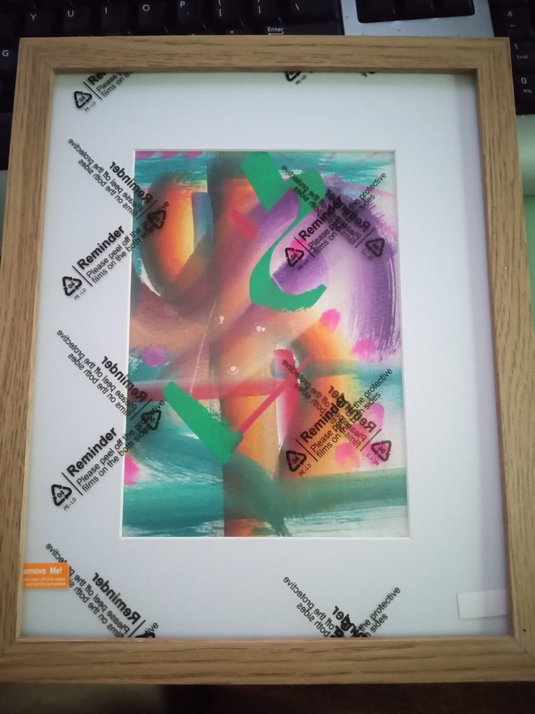 Original Art Abstract 5″ x 7″ Size Rainbow Of Colours OOAK Framed/Unframed