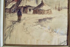 DUTCH ARTIST LOUIS APOL (1850-1936) of The HAGUE SCHOOL ORIG. FRAMED WATERCOLOR