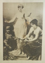 19th Century Flower Scene Artwork on Silk (12”x9.75”)