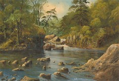 Ron Ritchie (b.1965) – 1992 Oil, River in the Forest