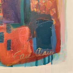 Original Abstract Art Canvas Acrylic Signed Artist Tracy Eau Claire Texture #25