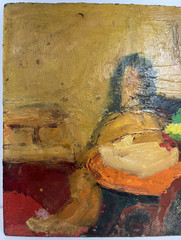MID CENTURY MODERNIST MCM ABSTRACT FIGURATIVE STILL LIFE MODERNISM OIL PAINTING