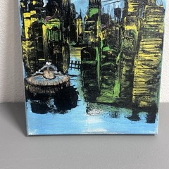 Original Abstract Cityscape Painting Acrylic Fine Art 8 X 10