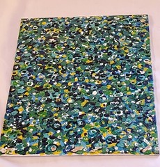 Flowers Abstract Art Dots Spots Green Blue Yellow Springtime