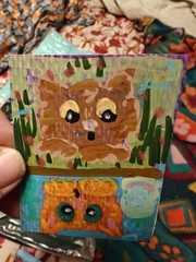 ACEO By Emily Meinert The Upside Kitty’s In Water And Land Acrylic On Paper