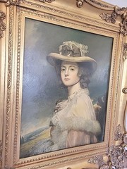 Mrs. Davies Davenport Woman Portrait 30″ Gold Gilt Frame Romney 18th Century