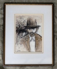 ATTR TO JEAN-LOUIS FORAIN FRENCH 1852–1931 PASTEL MEN & WOMEN PAINTING DRAWING
