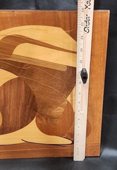 1950s Abstract Italian Italy Marquetry Panel Wood Inlay Vintage Antique