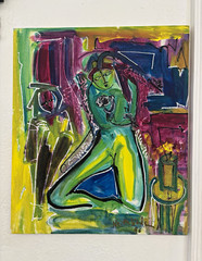 Neith Nevelson Signed Original 1996 Abstract Expressionist Portrait Canvas .