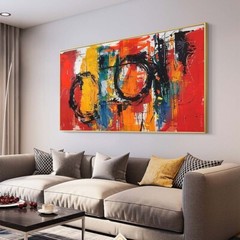 Modern Palette Knife Texture Colorful Abstract Wall Art Oversize Oil Painting#04