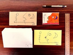 e9Art ACEO ‚a polite summons from an unknown presence‘ abstract childlike naive