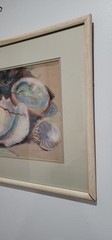 Vintage Pastel Painting „Shells“ Seashell Signed & Framed Wall Art