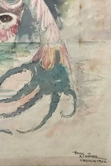 Tony Ximenez. Painting. El Hombre del Oceano, 1962. Original signed. Mixed media