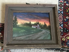 first light farm – original framed 8X10 landscape painting by lagana randy j