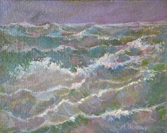 Original Vintage Seascape Oil Painting, Ukrainian Artist A. Vaskevich 1983