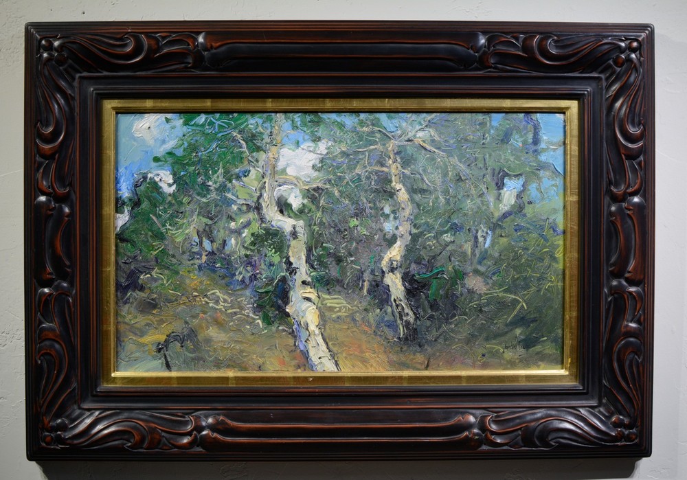 Gordon Brown Colorado Artist Original Oil Painting Aspen Trees 23 x 33