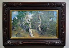 Gordon Brown Colorado Artist Original Oil Painting Aspen Trees 23 x 33