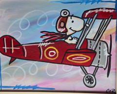 CORBELLIC + Painting 20×16″ – Original Snoopy is myAce Pilot – with COA